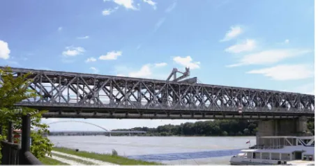 Figure 1. Studied span of the old bridge crossing Danube in Bratislava. 
