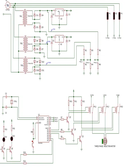 Fig. 2.0:  Complete Circuit diagram of a Three phase Induction Motor  