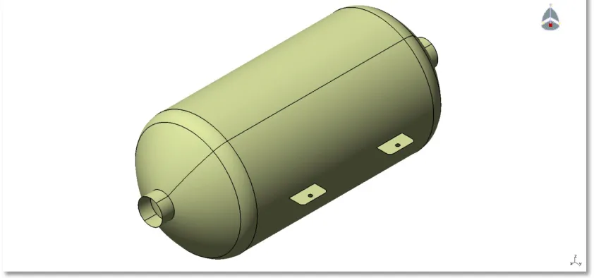 Fig 2. Cylindrical pressure vessel Model   