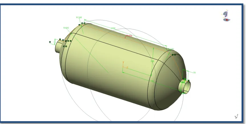 Fig. 3 Drawing Specifications for the Cylindrical Pressure Vessel.  