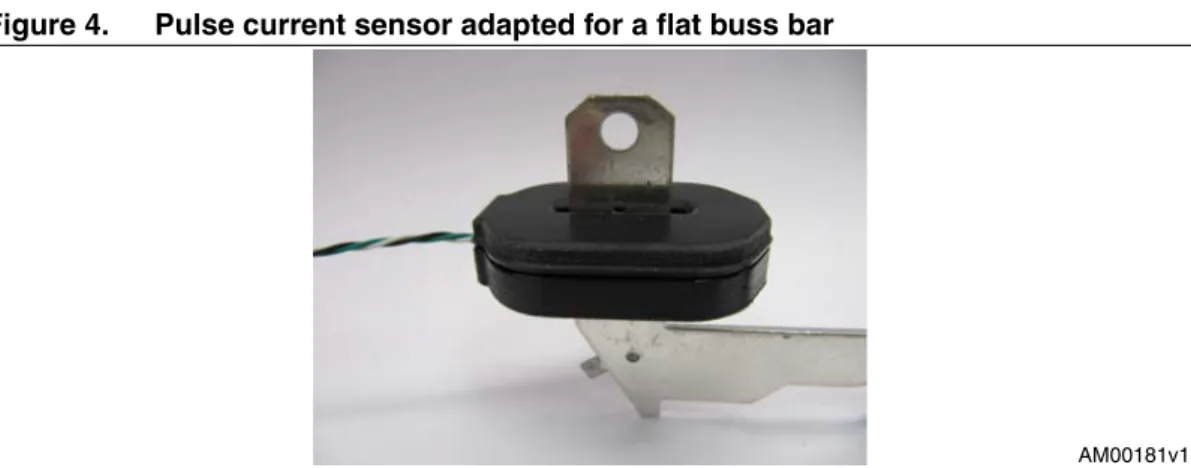 Figure 4. Pulse current sensor adapted for a flat buss bar