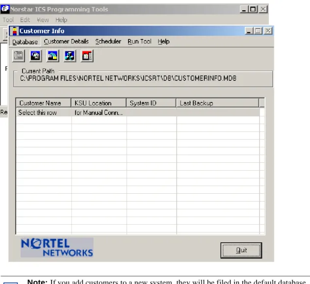 Figure 17   ICSRT Customer Info screen with Programming tools in background