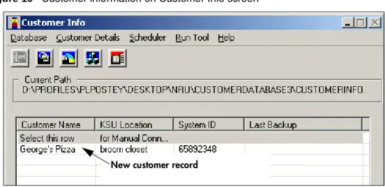 Figure 19   Customer information on Customer Info screen