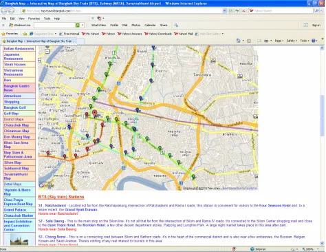 Figure 3. The interactive map of BTS and MRT in private web site. 