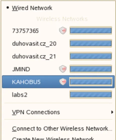 Figure 2.2 Available Networks in GNOME NetworkManager Applet
