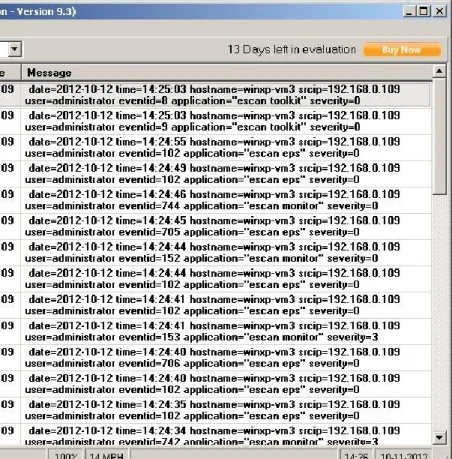 Figure 3. Shows you the Kiwi Syslog Daemon where eScan will start forwarding events. 