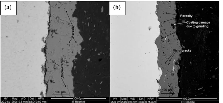 Table 3.  Porosity and roughness of HA coatings. 