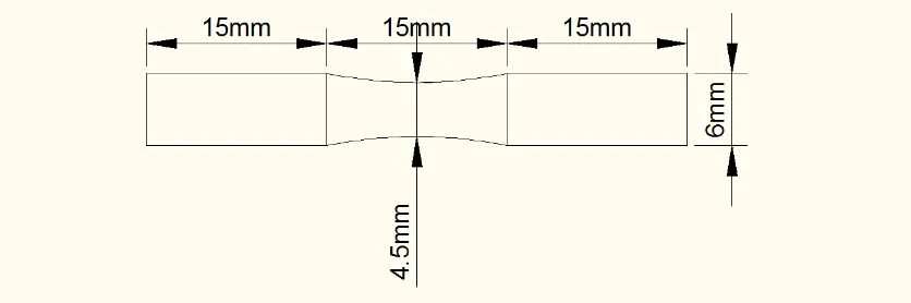 Figure 13: representative specimen dimensions 