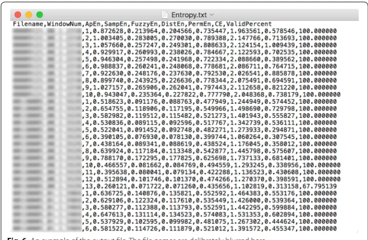 Fig. 6 An example of the output file. The file names are delibrately blurred here