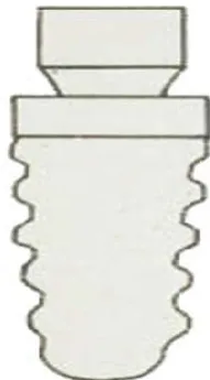 Figure 1. Platform-switched implant, with an abutment diameter less than the implant platform diameter  