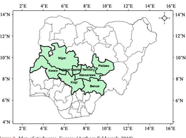 Figure 1. Map of study area. Source: (Authors field work, 2019). 