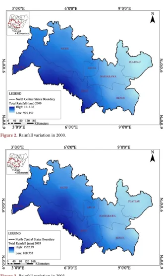 Figure 3. Rainfall variation in 2003. 