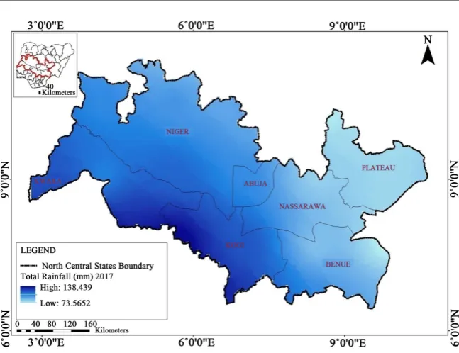 Figure 9. Rainfall variation in 2017. 