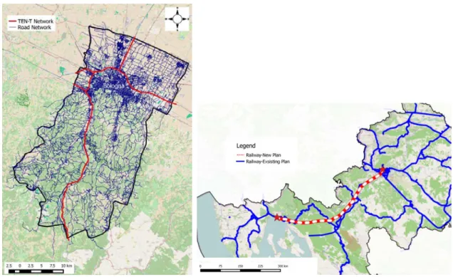 Fig. 5. INFRARISK case study (a) Italian road network (b) Croatian rail network 
