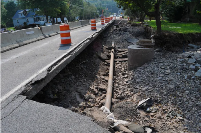 Figure 1: Road undercutting in the aftermath of Hurricane Irene. 