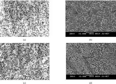 Figure 3 shows the optical and Scanning Electron mi-ing, gas dissolution, solidification and solid-state trans-formations