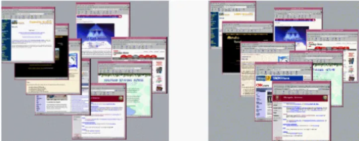 Figure 8: Flexible layering in the 2D interface (left), and  constrained layering in 3D (right)