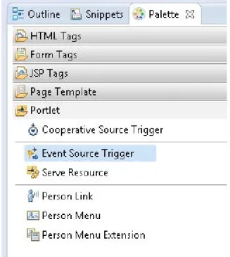 Figure 3: Event Source Trigger option in palette view  