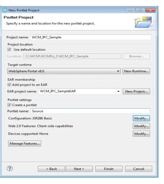 Figure 1: New portlet project wizard 
