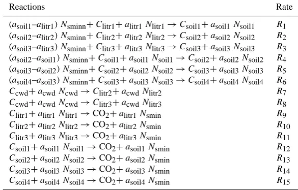 Table 2. CLM-CN decomposition cascade model.