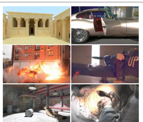 Fig. 1 Frames from each of the six HDR videos that were used for theevaluations