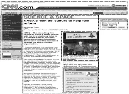 Fig. 1 .A Web page from CNN.com and its blocks (shown using boxes). 