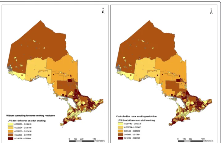 Figure 7 shows the CSD-level changes of youth smok- smok-ing prevalence from 2000 to 2008
