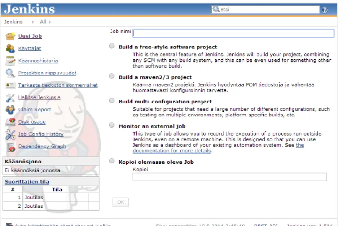 Figure 10. Creating new build job 