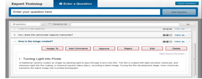 Figure 13: Question Actions  (screenshot from version of the tools as of date of this document)