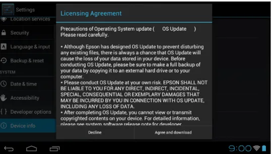 Figure 4-16  Licensing Agreement screen 