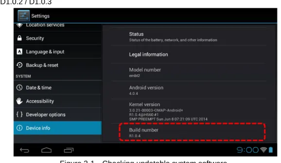 Figure 3-1  Checking updatable system software 