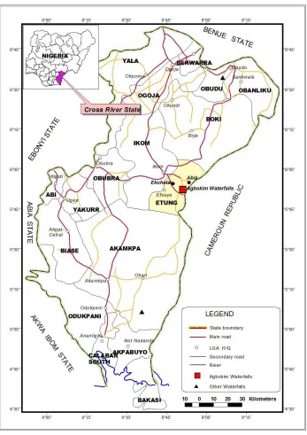 Figure 1. Map of Cross River State showing study area. 