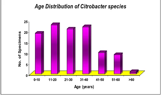 Table I: Prevalence of Citrobacter in Various Clinical Specimens  