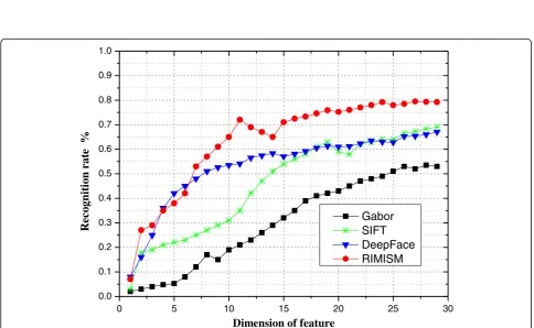 Fig. 5 Average recognition rate of ± 45° pose of FERET database