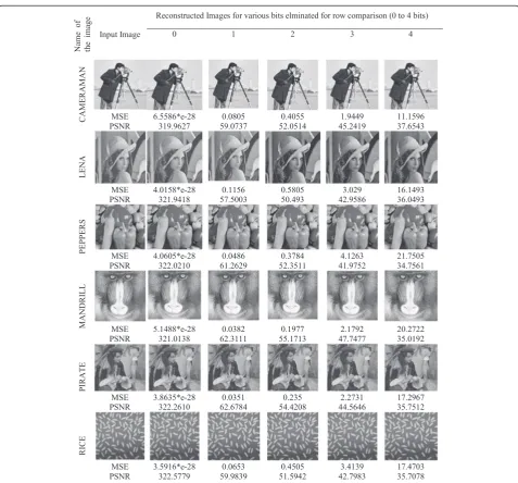 Fig. 6 Performance comparison of various images reconstructed from the proposed DCT computation