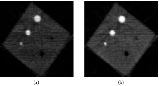 Figure 1. Central slice for the 35.7 cm square image quality phantom generated two ac-quisition times in no-septa mode