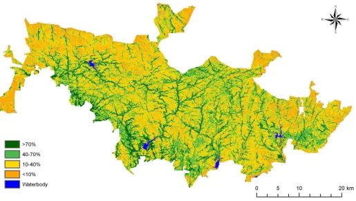 Figure 4 Forest canopy density map of GNPS generated using geospatial technique.  