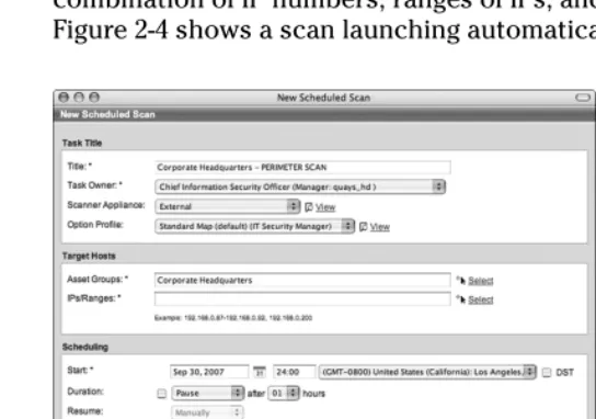 Figure 2-4: Launching a scan automatically.