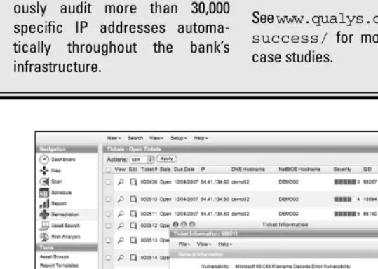 Figure 2-8: One-click assignment of a vulnerability trouble ticket.