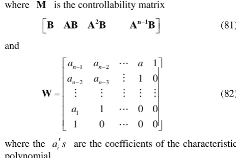 Table 1, it is found out that the controllability matrix is of full rank 11.  Simulation results in 