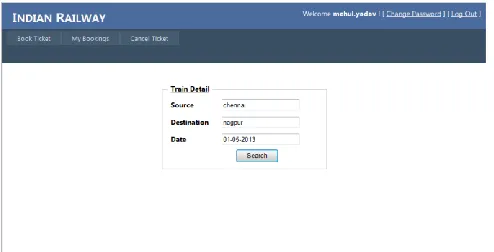 Figure 4: Select the train for Booking  