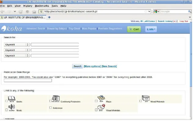 Figure 5. KOHA Tools module 