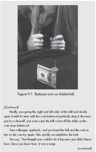 Figure 9.1 Balance coin on folded bill.