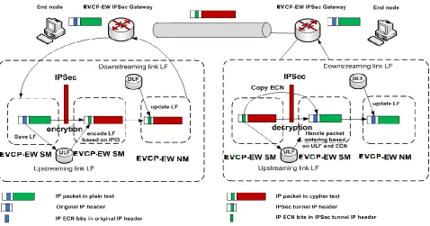 Fig. 1. An example scenario of using EVCP-EW over an IPSec tunnel. 