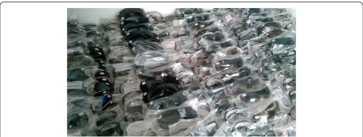 Fig. 3 Sunglasses samples. Some of the lenses were already removed for tests