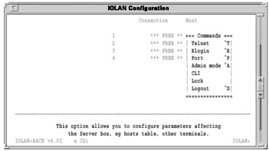 Figure 31: Connections Menu - Commands pop-up menu.
