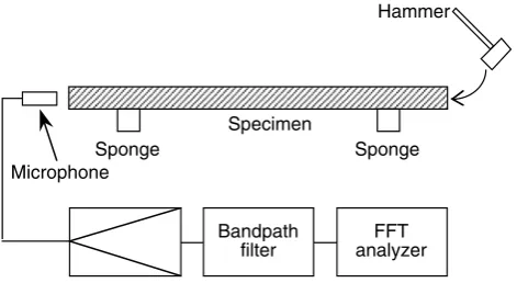 Fig. 1  A schematic diagram of the longitudinal vibration test without compressing a specimen