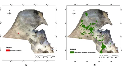 Table 6. Total area for future potential landfill locations in Kuwait. 