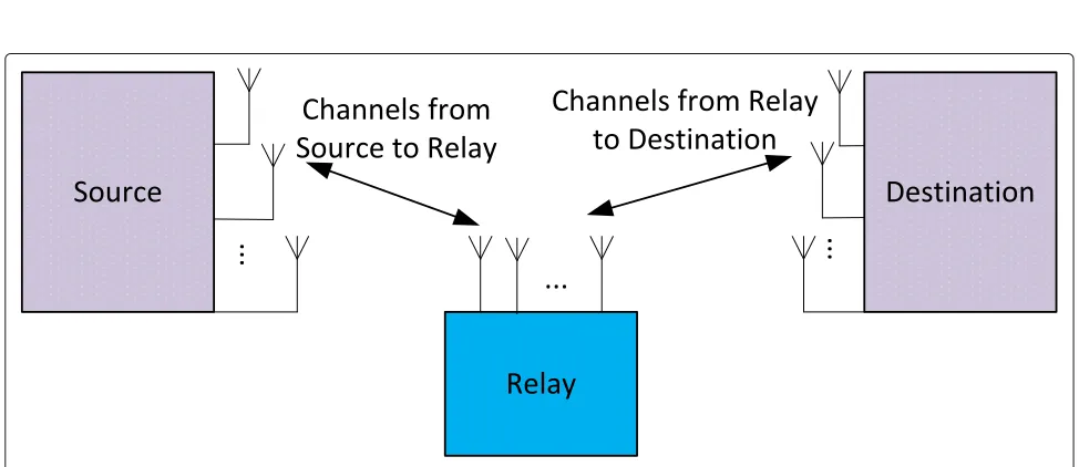 Fig. 1 Conceptual system model for a MIMO-OFDM relay network and joint sparsity