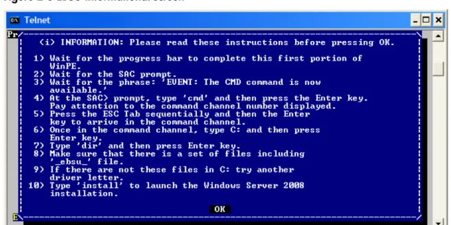 Figure 2-6 EBSU Informational screen